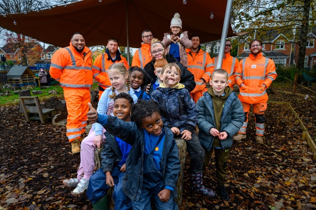 New ‘Forest School’ built by rail contractor volunteers